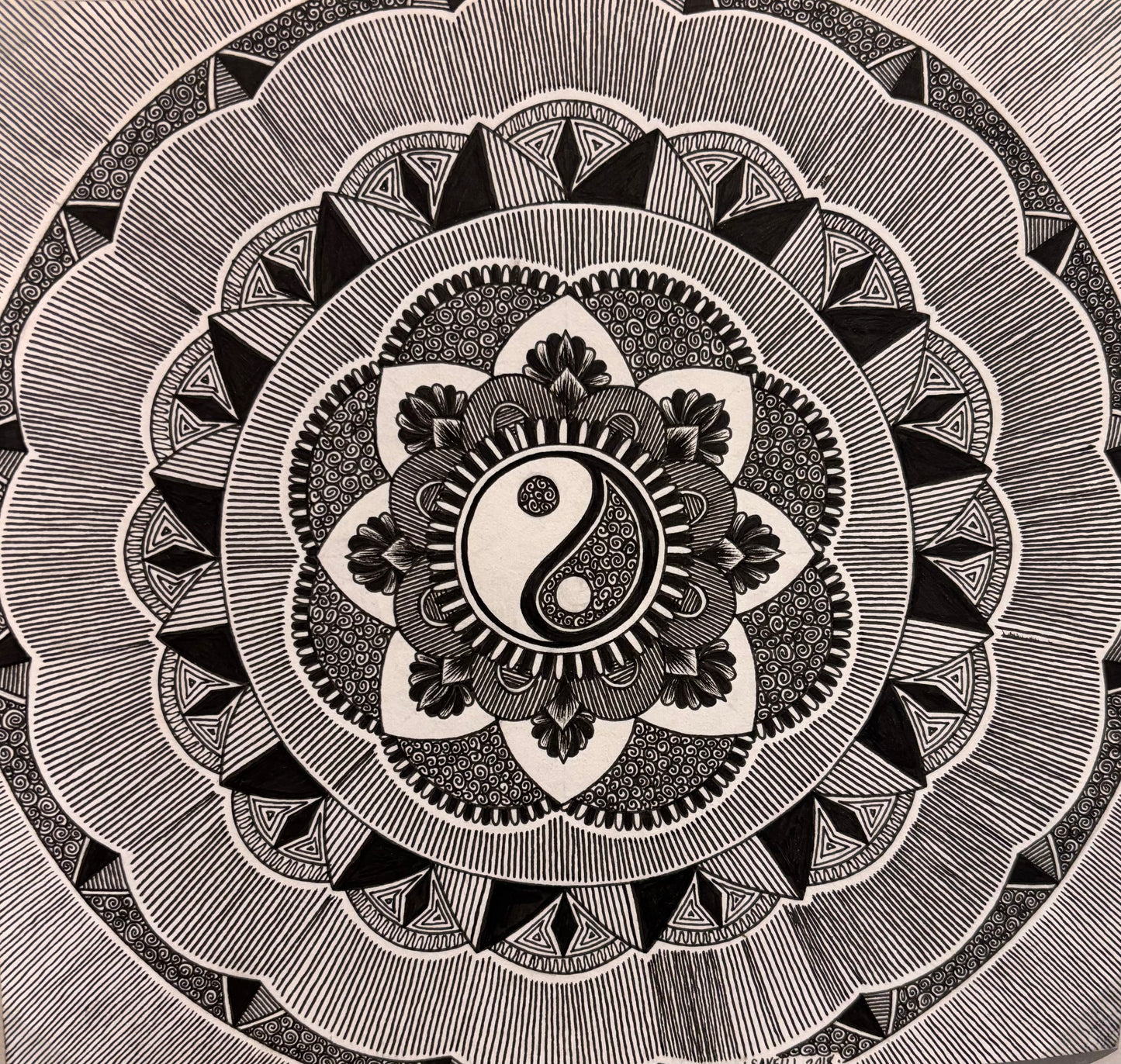 Ying Yang Mandala Original Artwork